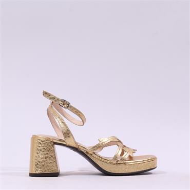 Wonders Zaida Strappy Block Heel Sandal - Gold